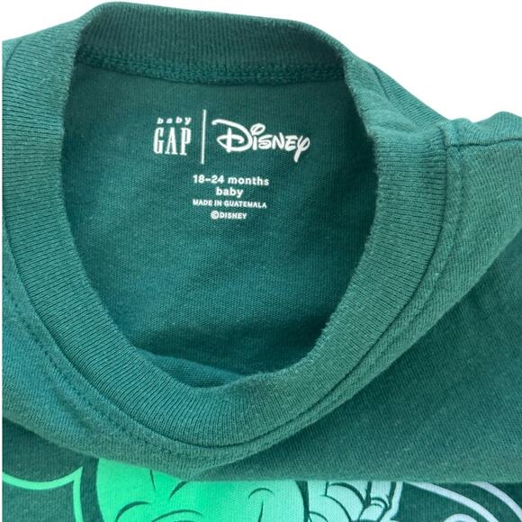 BABY GAP DISNEY Mickey Mouse Pluto Green Tee Size 18-24m - Picture 2 of 4